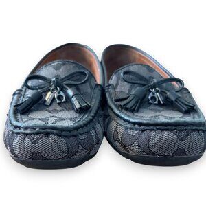 Coach Moira Signature Loafer Black with Charms Size 7